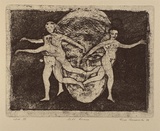 Artist: b'Anceschi, Eros.' | Title: bLet's dance | Date: 1988 | Technique: b'etching and aquatint, printed in black ink, from one plate'