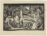 Artist: Crooke, Ray. | Title: not titled (Nativity). | Date: 1950 | Technique: woodcut, printed in black ink, from one block