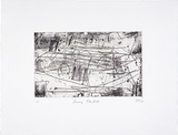 Artist: b'Furlonger, Joe.' | Title: b'Leaving the pits' | Date: 1992, May-July | Technique: b'etching and drypoint, printed in black ink, from one plate'