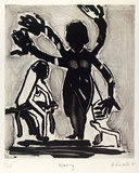 Artist: b'Fransella, Graham.' | Title: b'Waving'. | Date: 1981 | Technique: b'aquatint, burnished aquatint and burnishing, printed in black ink, from one plate' | Copyright: b'Courtesy of the artist'