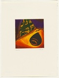 Artist: b'Brunnschweiler, Ulli.' | Title: b'not titled [sweeping abstract shapes in red, yellow, green and brown #3]' | Date: 1996, April | Technique: b'etching, printed in colour, from four plates'