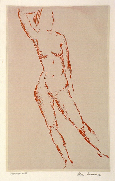 Artist: b'Sumner, Alan.' | Title: b'Standing nude' | Date: 1944-46 | Technique: b'screenprint, printed in colour, from two stencils'