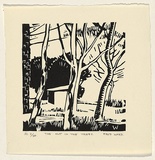 Artist: Ward, Fred. | Title: The hut in the trees | Date: c.1930 | Technique: linocut, printed in black ink, from one block