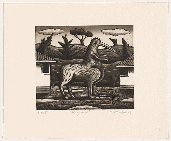 Artist: b'Mombassa, Reg.' | Title: b'Kengarewe' | Date: 2006 | Technique: b'etching and aquatint, printed in sepia ink, from one plate'