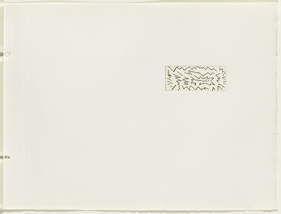 Artist: b'JACKS, Robert' | Title: b'not titled [abstract linear composition]. [leaf 28 : recto]' | Date: 1978 | Technique: b'etching, printed in black ink, from one plate'