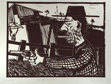 Artist: Carr, Mark. | Title: Rob plays the bandit | Date: 1988 | Technique: linocut, printed in black ink, from one block