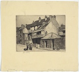 Artist: b'LINDSAY, Lionel' | Title: b'Old houses, Cumberland Street, Sydney.' | Date: 1912 | Technique: b'etching and aquatint, printed in black ink with plate-tone, from one plate' | Copyright: b'Courtesy of the National Library of Australia'