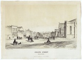 Artist: Thomas, Edmund. | Title: Collins Street. | Date: 1853 | Technique: chalk-lithograph, printed in colour, from two stones