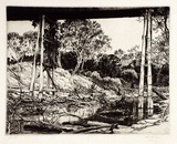 Artist: Warner, Alfred Edward. | Title: The new bridge | Date: 1935 | Technique: etching, printed in black ink, from one plate