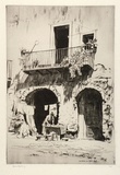 Artist: b'LINDSAY, Lionel' | Title: b'The wash, Taormina' | Date: 1927 | Technique: b'drypoint, printed in brown ink with plate-tone, from one plate' | Copyright: b'Courtesy of the National Library of Australia'