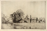 Artist: LONG, Sydney | Title: The old parchment mills | Date: 1920 | Technique: line-etching and drypoint, printed in black ink, from one copper plate | Copyright: Reproduced with the kind permission of the Ophthalmic Research Institute of Australia