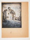Artist: Sutherland, Jean. | Title: House with boat on background
