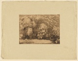 Artist: b'Hirschfeld Mack, Ludwig.' | Title: b'not titled [Figures resting in leafy garden].' | Date: 1918 | Technique: b'etching, printed in brown ink, from one plate'