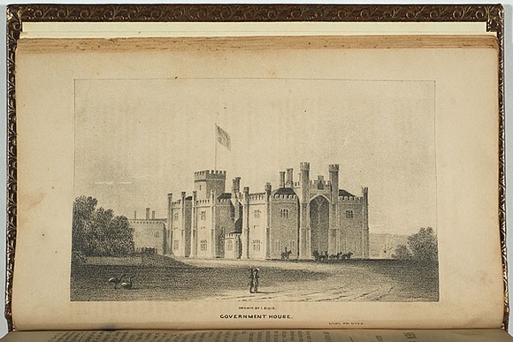 Title: b'Government House.' | Date: 1843 | Technique: b'lithograph, printed in black ink, from one stone'