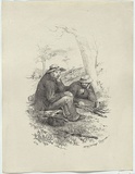 Artist: b'GILL, S.T.' | Title: b'Wayfaring diggers.' | Date: 1852 | Technique: b'lithograph, printed in black ink, from one stone'