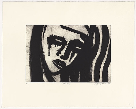 Artist: b'Harris, Jeffrey.' | Title: b'Beauty' | Date: 1999 | Technique: b'sugar-lift etching, printed in black ink, from one plate'