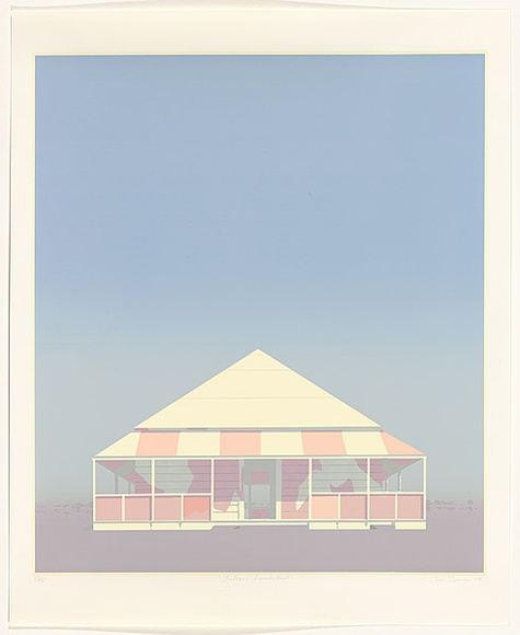 Artist: b'Storrier, Tim.' | Title: b'Station homestead' | Date: 1976 | Technique: b'lithograph, printed in colour, from multiple stones' | Copyright: b'\xc2\xa9 Tim Storrier'