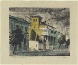 Artist: b'Jack, Kenneth.' | Title: b'George Street, Fitzroy' | Date: 1952 | Technique: b'lithograph, printed in colour, from three zinc plates' | Copyright: b'\xc2\xa9 Kenneth Jack. Licensed by VISCOPY, Australia'