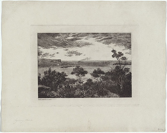 Artist: b'HAMMON, G.H.' | Title: b'Sydney Heads' | Date: 1881 | Technique: b'etching, printed in black ink, from one plate'