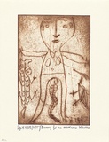 Artist: Unbekannter Künstler [unknown artist]. | Title: Die Frau und die Schlange [The woman and the snake] | Date: 1972 | Technique: etching, printed in brown ink, from one plate