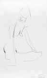 Artist: b'Powditch, Peter.' | Title: b'not titled [seated female nude]' | Date: c.1972 | Technique: b'lithograph, printed in black ink, from one plate'