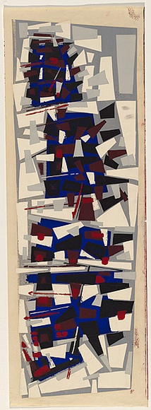 Title: b'not titled [layered quadrilateral shapes, mainly in grey, white, blue and black]' | Date: 1960s | Technique: b'screenprint, printed in colour, from seven stencils'