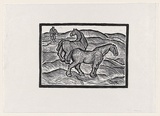 Artist: b'Groblicka, Lidia.' | Title: b'Horses' | Date: 1957 | Technique: b'woodcut, printed in black ink, from one block'