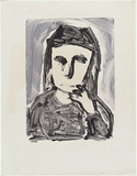 Artist: MADDOCK, Bea | Title: Self portrait | Date: August 1967 | Technique: monotype, printed in grey and black ink, from one plate