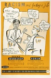Artist: CARTER, Ann | Title: Racism and finding a job. | Date: 1992, October | Technique: screenprint, printed in yellow and black ink, from two stencils