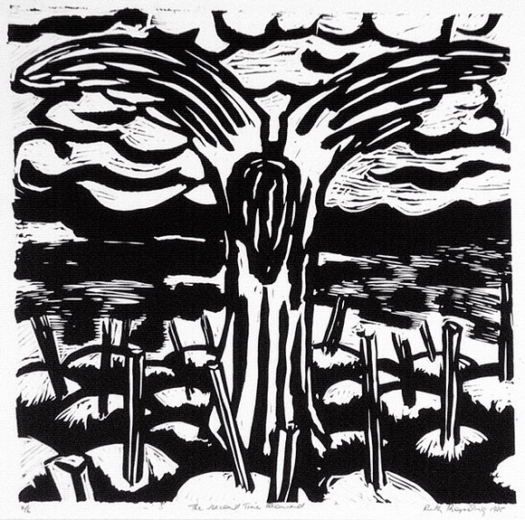 Artist: b'Propsting, Ruth.' | Title: b'The second time around' | Date: 1985 | Technique: b'woodcut, printed in black ink, from one block'