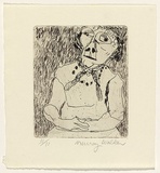 Artist: WALKER, Murray | Title: (Seated woman with necklace) | Technique: etching, printed in black ink, from one plate