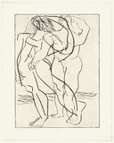 Artist: b'Furlonger, Joe.' | Title: b'2 figures' | Date: 1992, May | Technique: b'etching and drypoint, printed in black ink, from one plate'