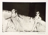 Artist: b'BALDESSIN, George' | Title: b'Moon walkers.' | Date: 1964 | Technique: b'etching and aquatint'
