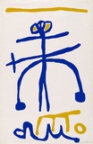 Artist: b'Tiabe.' | Title: b'Crucifix' | Date: October 1968 | Technique: b'screenprint, printed in blue and yellow, from two screens'