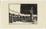 Artist: b'Hirschfeld Mack, Ludwig.' | Title: b'Corio (The cloisters).' | Date: 1943 | Technique: b'woodcut, printed in black ink, from one block'