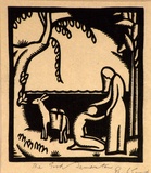 Artist: Wood, Rex. | Title: The good samaritan. | Date: c.1934 | Technique: linocut, printed in black ink, from one block