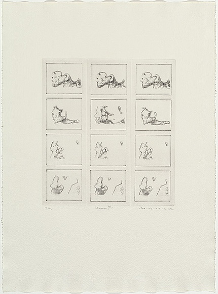 Artist: b'MADDOCK, Bea' | Title: b'Game V' | Date: 1972 | Technique: b'photo-etching and burnishing, printed in black ink, from three zinc plates'