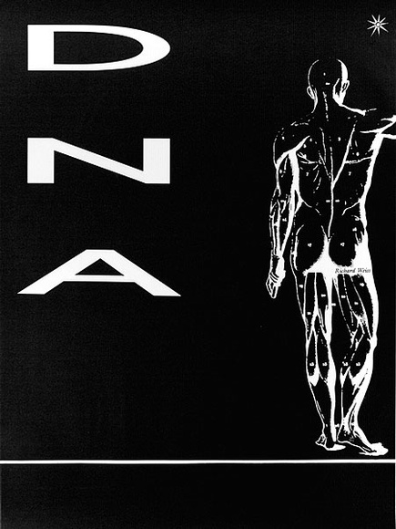 Title: b'DNA' | Date: 1989 | Technique: b'screenprint, printed in black ink, from one stencil'