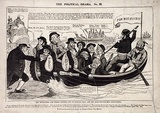 Artist: b'UNKNOWN,' | Title: b'The Ministers and their cronies off to Botany Bay and the Dorchester men returning' | Date: 1834 | Technique: b'woodcut, printed in black ink, from one block'