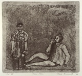 Artist: Anceschi, Eros. | Title: Two men | Date: 1988 | Technique: etching and aquatint, printed in black ink from copper plate