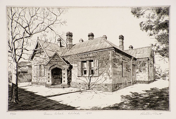 Artist: PLATT, Austin | Title: Queens School, Adelaide | Date: 1937 | Technique: etching, printed in black ink, from one plate