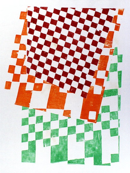Artist: b'Buckley, Sue.' | Title: b'(Check pattern).' | Date: c.1970 | Technique: b'woodcut, printed in colour, from multiple blocks' | Copyright: b'This work appears on screen courtesy of Sue Buckley and her sister Jean Hanrahan'