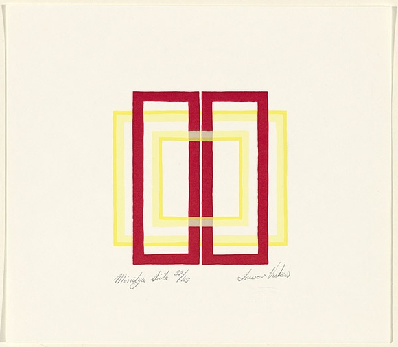 Artist: b'Vickers, Trevor.' | Title: b'not titled [2 yellow squares and 2 red rectangles].' | Date: 2000 | Technique: b'screenprint, printed in colour, from multiple stencils'
