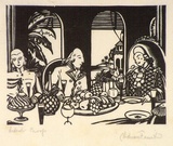 Artist: FEINT, Adrian | Title: The dinner party. | Date: c.1932 | Technique: wood-engraving, printed in black ink, from one block | Copyright: Courtesy the Estate of Adrian Feint