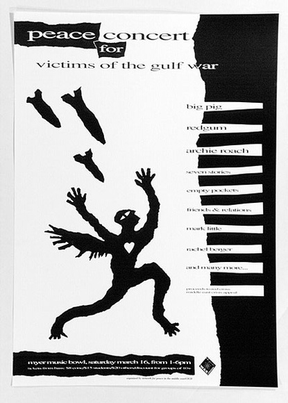 Artist: b'Church, Julia.' | Title: b'Peace Concert for victims of the Gulf war.' | Date: 1991 | Technique: b'offset-lithograph, printed in black ink, from one plate'