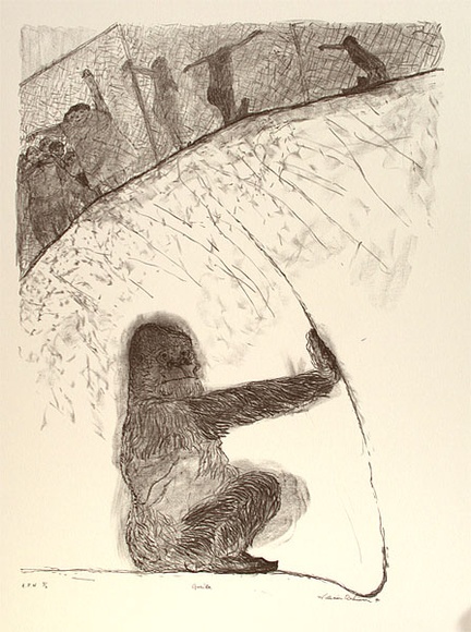 Artist: b'Robinson, William.' | Title: b'Gorilla [1]' | Date: 1990 | Technique: b'lithograph, printed in black ink, from one stone'