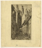 Artist: b'TRAILL, Jessie' | Title: b'Side lane, Ypres' | Date: 1907 | Technique: b'etching, printed in black ink, from one plate'
