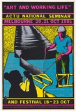 Title: b'Art and working life' | Date: 1981 | Technique: b'screenprint, printed in colour, from four stencils'