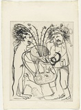 Artist: b'BOYD, Arthur' | Title: bPotter with ram's horns. | Date: (1968-69) | Technique: b'etching, printed in black ink, from one plate' | Copyright: b'Reproduced with permission of Bundanon Trust'