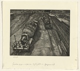 Artist: b'Gittoes, George.' | Title: b'Treadwells' | Date: 1991 | Technique: b'etching, printed in black ink, from one plate'